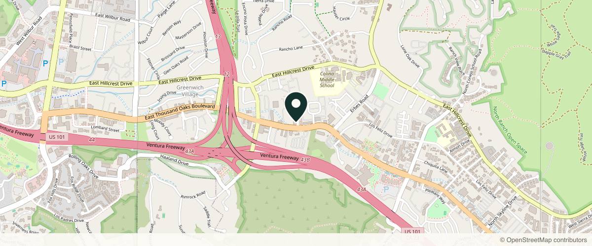 Map showing the exact location of J Michelle Med Spa at 1429 E Thousand Oaks Blvd #105, Thousand Oaks, CA 91362, USA