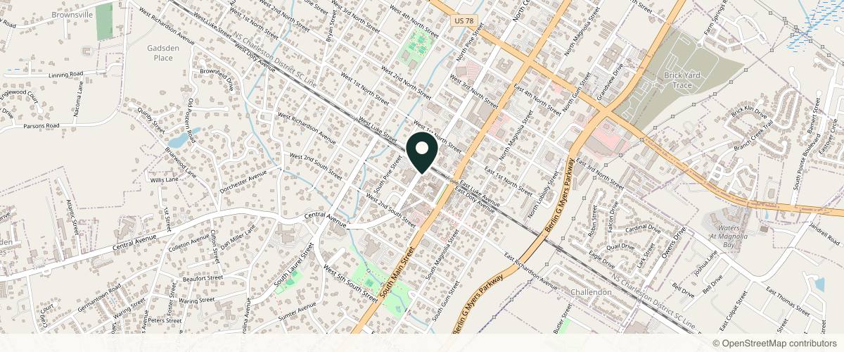 Map showing the exact location of JAG Medical Spa at 105 S Cedar St Ste a, Summerville, SC 29483, USA
