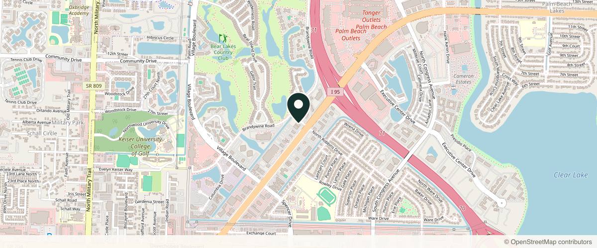 Map showing the exact location of J&P Wellness and aesthetic at 2001 Palm Beach Lakes Blvd Ste 502B, West Palm Beach, FL 33409, USA