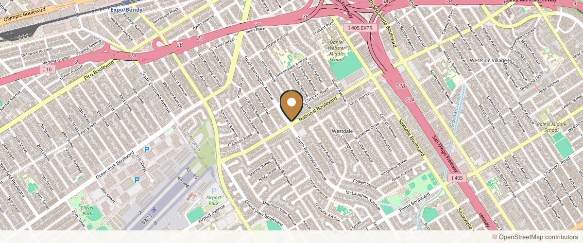 Map showing the exact location of JASI Skin + Wellness Med Spa at 11695 National Blvd, Los Angeles, CA 90064, USA