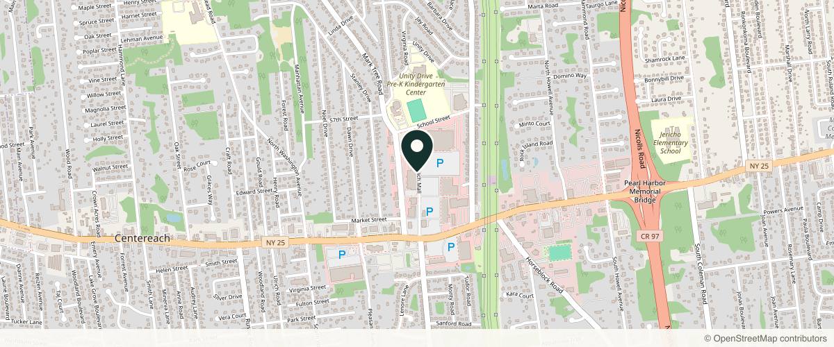 Map showing the exact location of JD Aesthetics at Inside Phenix Salon, 217 Centereach Mall Ste 131, Centereach, NY 11720, USA