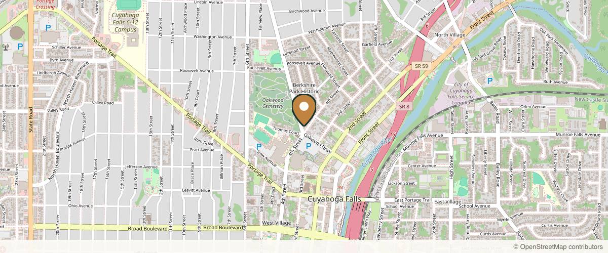 Map showing the exact location of JDV Med Spa at 2404 4th St, Cuyahoga Falls, OH 44221, USA