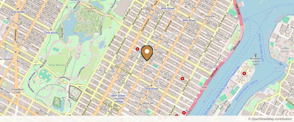 Map showing the exact location of JECT at 1320 3rd Ave, New York, NY 10021, USA