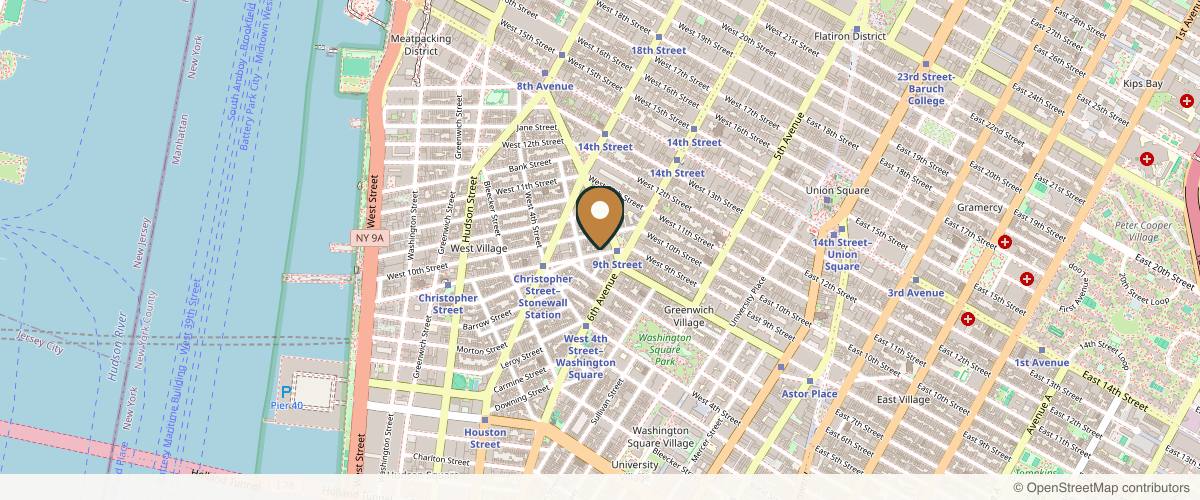 Map showing the exact location of JECT at 11 Christopher St, New York, NY 10014, USA