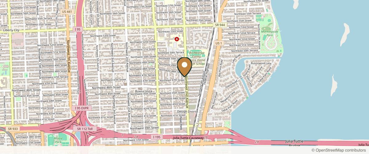 Map showing the exact location of Jeune Aesthetics at 4730 NE 2nd Ave, Miami, FL 33137, USA