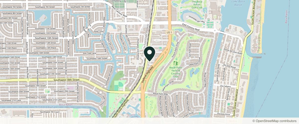 Map showing the exact location of Jiva Med Spa Boca Raton at 1650 S Dixie Hwy Ste 300, Boca Raton, FL 33432, USA