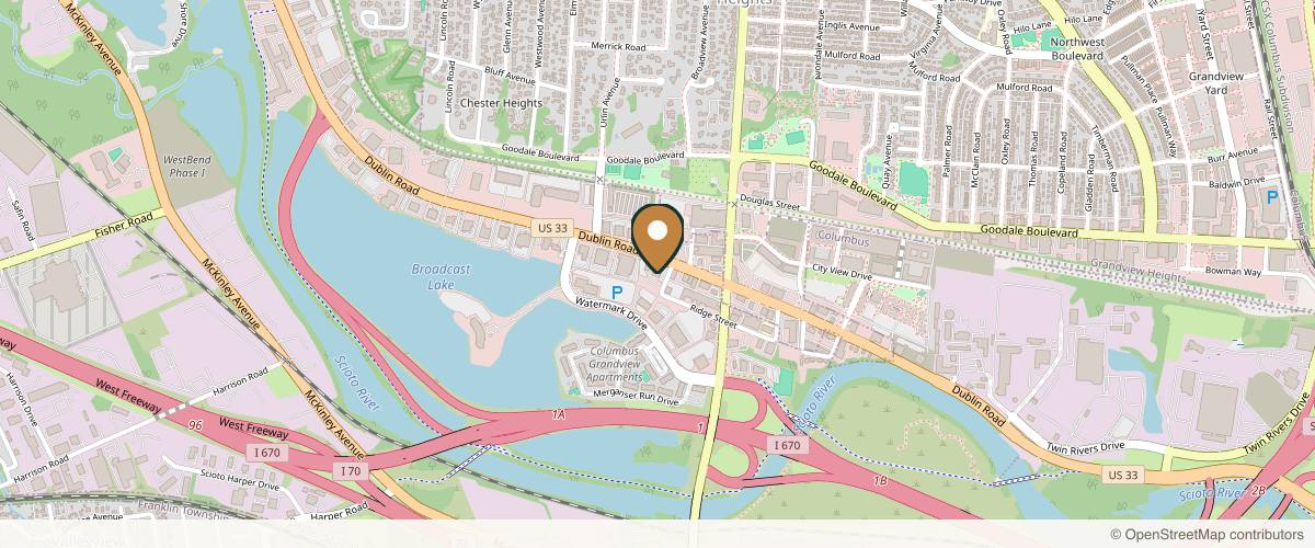 Map showing the exact location of Jiva Med Spa Columbus at 1127 Dublin Rd, Columbus, OH 43215, USA
