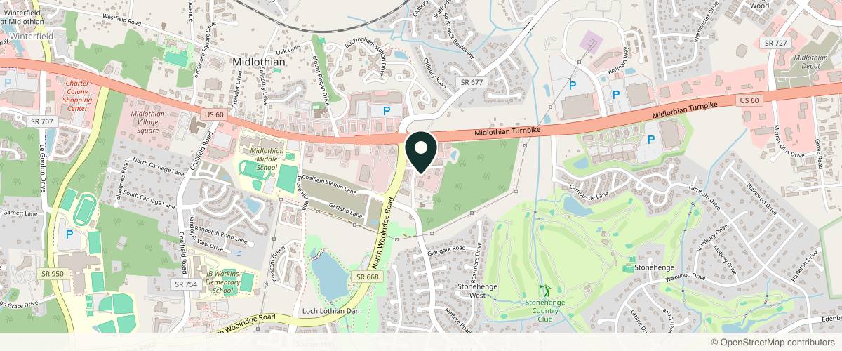 Map showing the exact location of Josie Aesthetic at 360 Browns Hill Ct Ste B, Midlothian, VA 23114, USA