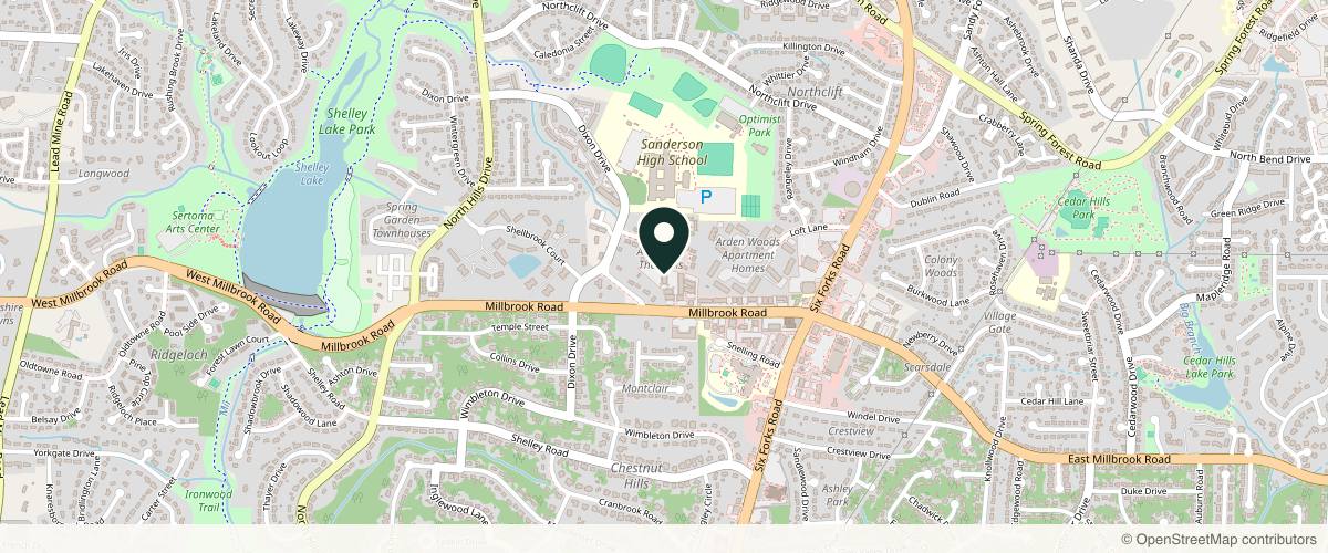 Map showing the exact location of JP MED SPA at 314 W Millbrook Rd Ste 117, Raleigh, NC 27609, USA