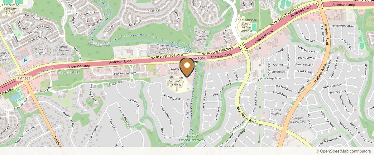 Map showing the exact location of Jules Aesthetics & Wellness at 3010 Napier Pk Ste 102, San Antonio, TX 78231, USA