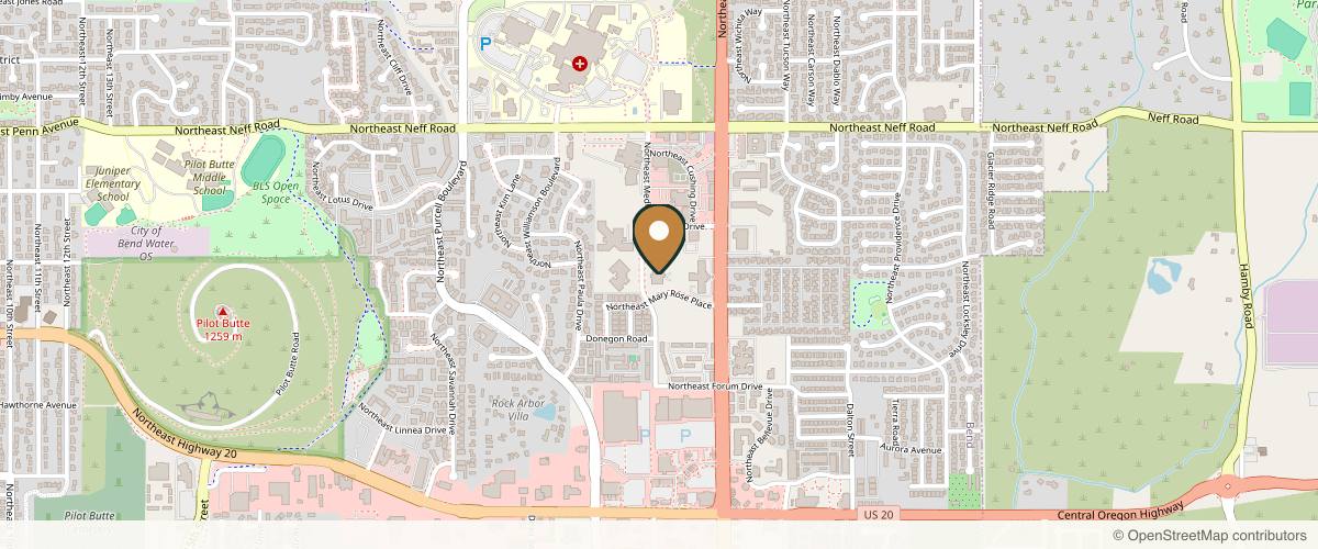Map showing the exact location of Juniper Dermatology at 2450 NE Mary Rose Pl Ste 201, Bend, OR 97701, USA