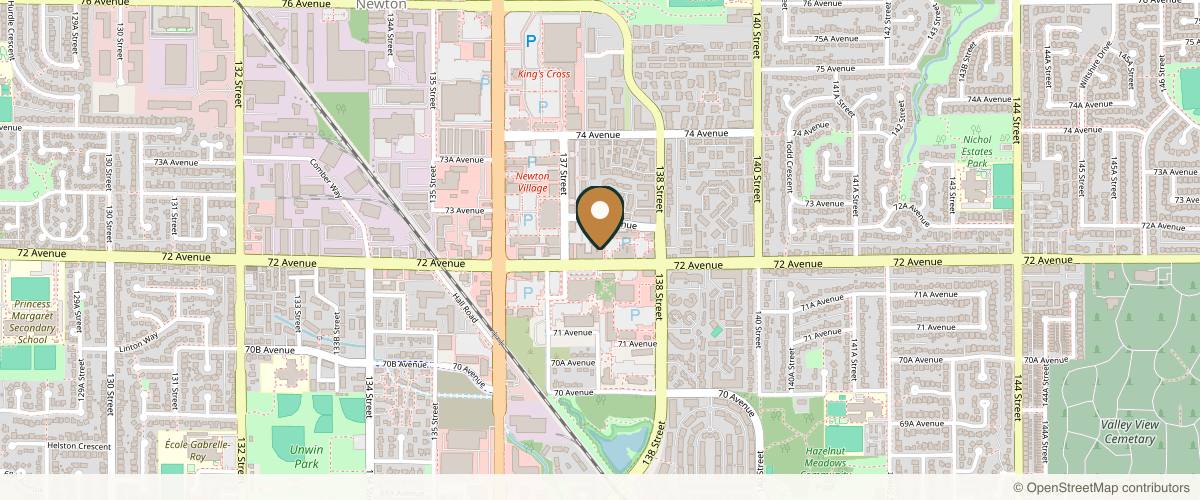 Map showing the exact location of Jupiter Medi Spa at 13745 72 Ave #121a, Surrey, BC V3W 2P3, Canada