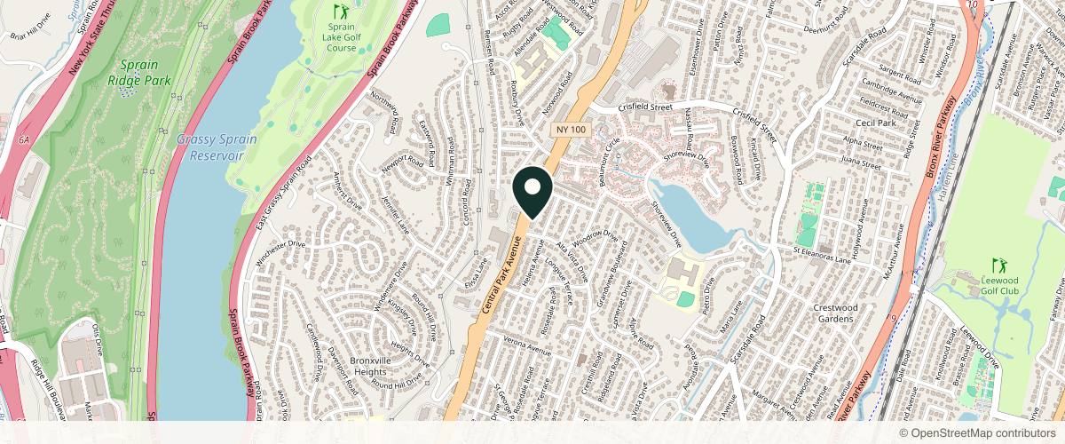 Map showing the exact location of Jus Lux Aesthetics at 2150 Central Park Ave, Yonkers, NY 10710, USA