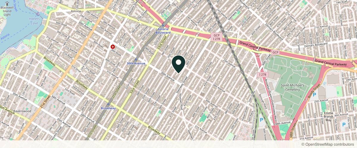 Map showing the exact location of Just Glam Aesthetics at 28-34 38th St, Long Island City, NY 11103, USA