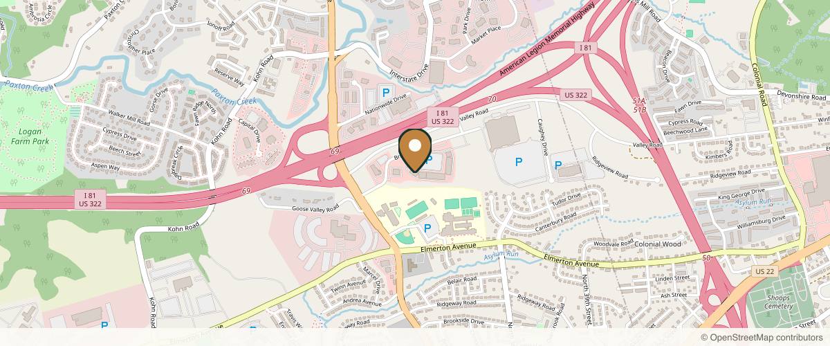 Map showing the exact location of Just Refreshed Aesthetics at 2553 Brindle Dr Suite 20, Harrisburg, PA 17110, USA