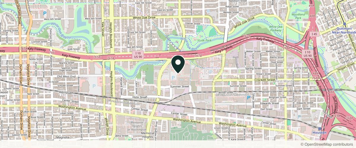 Map showing the exact location of Juvan MD at 2795 Katy Freeway Service Road Unit 210 2nd Floor, Suite 210, Houston, TX 77007, USA