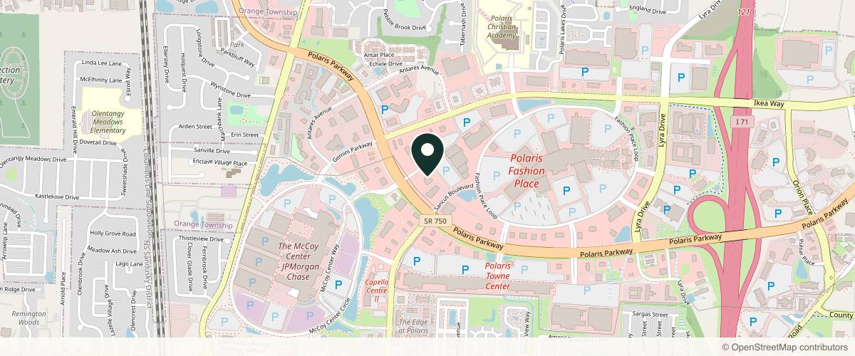 Map showing the exact location of Juvly Aesthetics at 1120 Polaris Pkwy #202, Columbus, OH 43240, USA