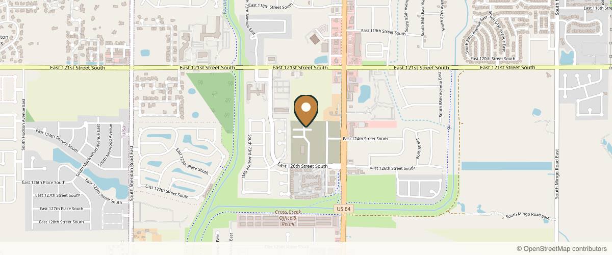 Map showing the exact location of JW Holland Wellness & Aesthetics at 7643 East 126th St S A, Bixby, OK 74008, USA