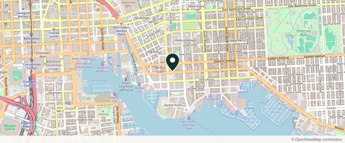 Map showing the exact location of K Stewart Beauty and Wellness at 1310 Fleet St, Baltimore, MD 21202, USA