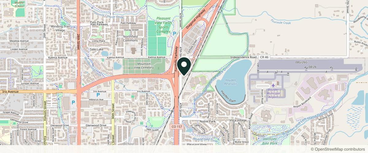 Map showing the exact location of K2 Dermatology at 3434 47th St #200, Boulder, CO 80301