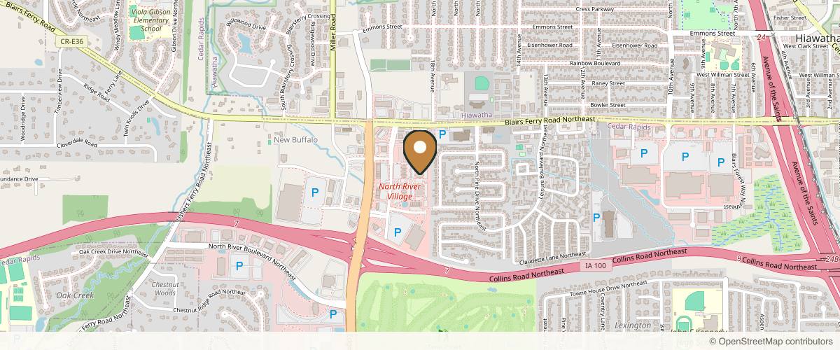 Map showing the exact location of Kalen & Co. Aesthetics at 3900 Fountains Blvd Ste 104 Suite 304, Cedar Rapids, IA 52411, USA
