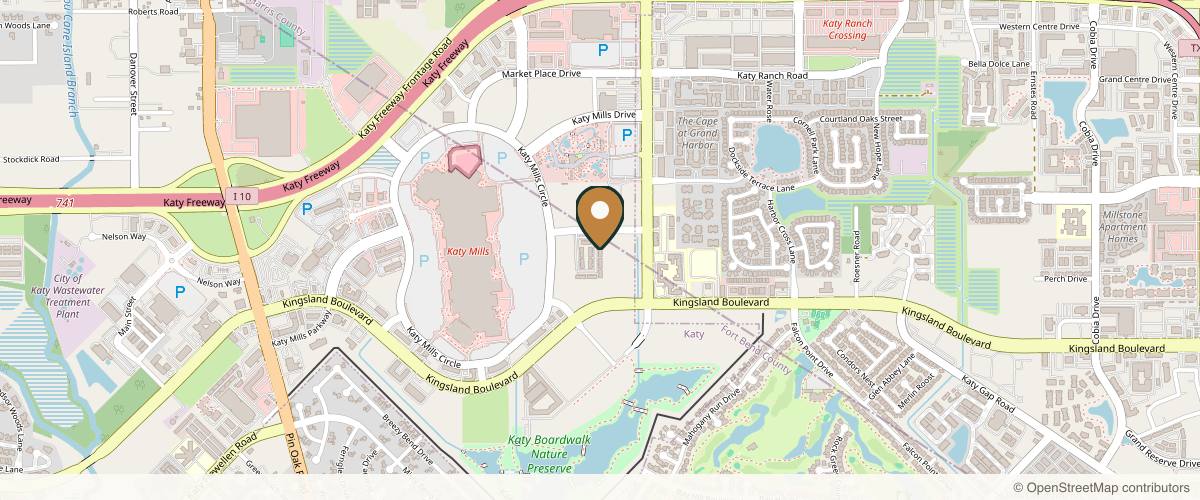 Map showing the exact location of Katy Med Tech Spa at 25145 Star Ln #1002, Katy, TX 77494, USA