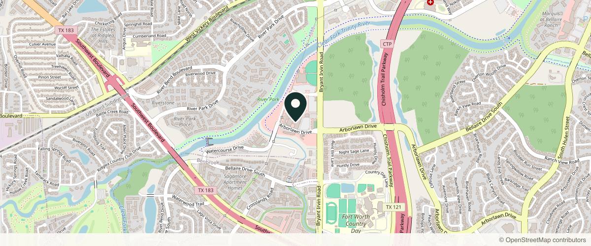 Map showing the exact location of KAYO Aesthetics at 5924 Convair Dr Ste 444 room 6, Fort Worth, TX 76109, USA