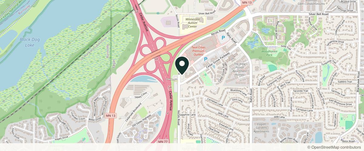Map showing the exact location of Kelly Lynn Aesthetics at 4040 Eagan Outlets Pkwy Ste 20, Eagan, MN 55122, USA