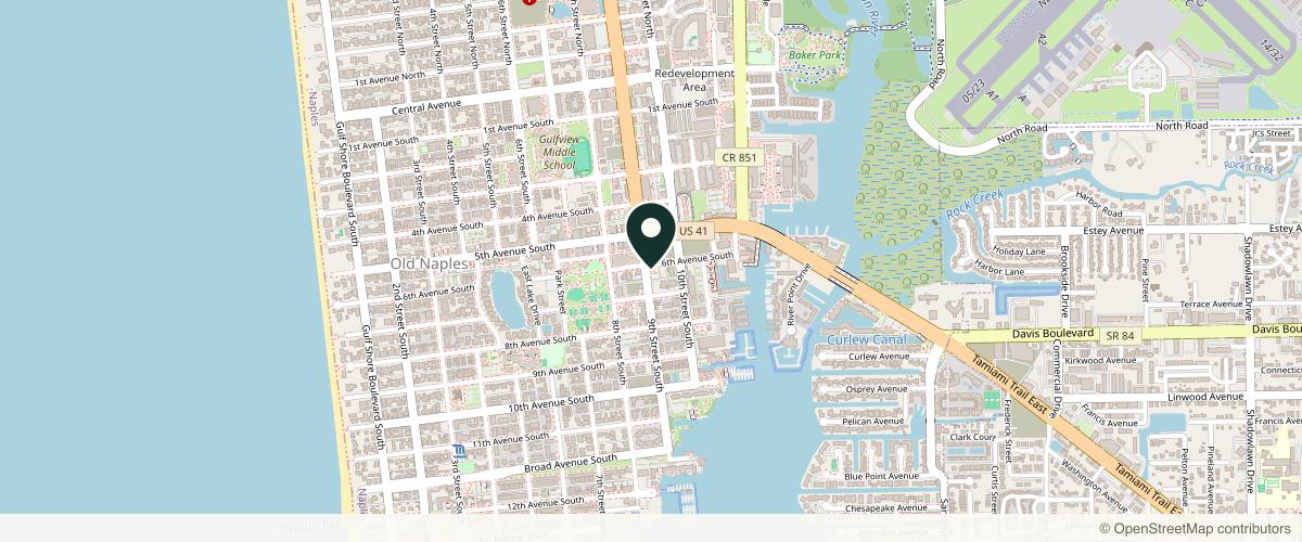 Map showing the exact location of Kenzi MedSpa and Wellness Center at 900 6th Ave S Ste 303, Naples, FL 34102, USA