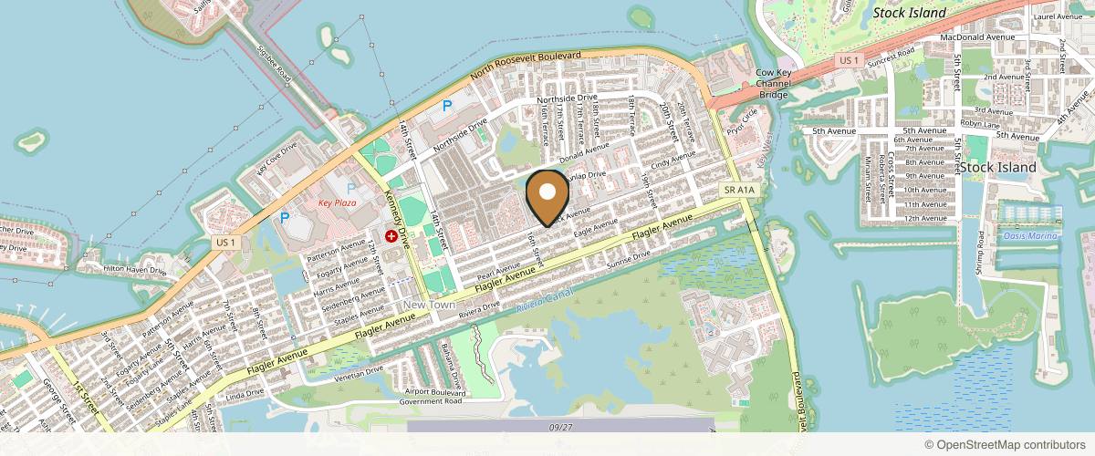 Map showing the exact location of Key West Wellness Center at 3420 Duck Ave, Key West, FL 33040, USA