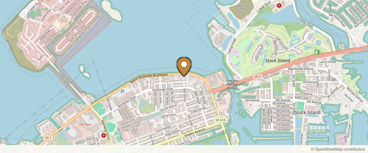 Map showing the exact location of KeyWest.Health at 3720 N Roosevelt Blvd, Key West, FL 33040, USA
