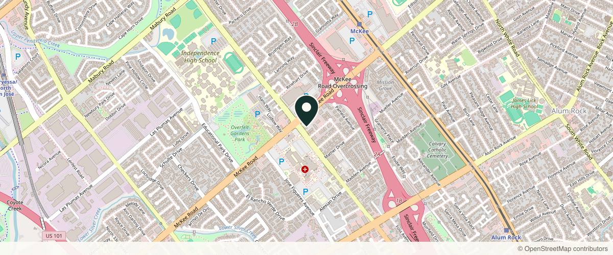 Map showing the exact location of Khalma Skincare and Aesthetics at 280 N Jackson Ave D, San Jose, CA 95116, USA