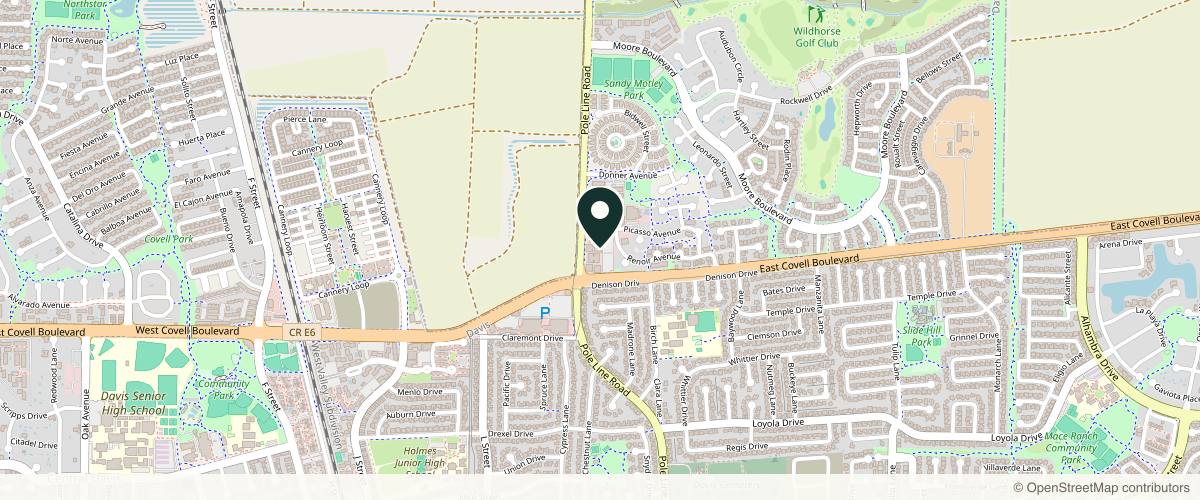 Map showing the exact location of Kintsu MedSpa & Wellness at 1736 Picasso Ave Ste C, Davis, CA 95618, USA