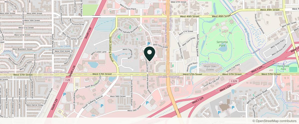 Map showing the exact location of KJ Relaxin Medical Spa at 4700 S Technopolis Dr Ste 2A, Sioux Falls, SD 57106, USA