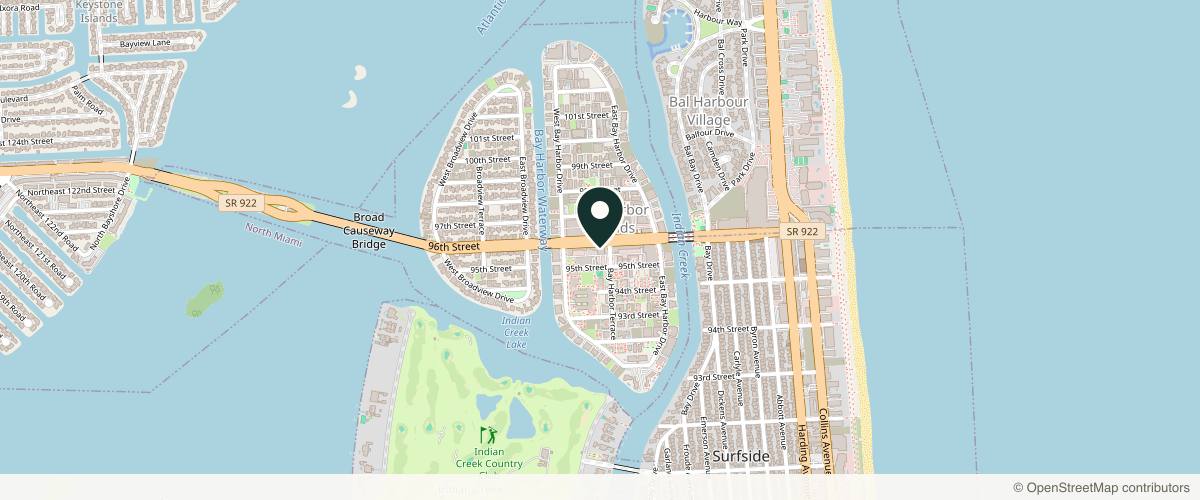 Map showing the exact location of Komal Med Spa at 1108 Kane Concourse #310, Bay Harbor Islands, FL 33154, USA