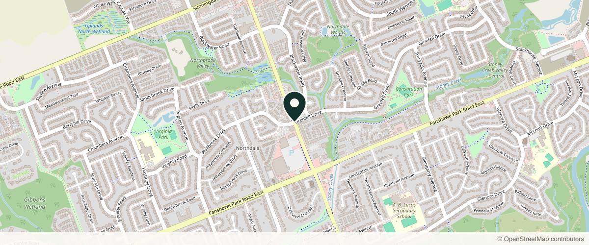 Map showing the exact location of Kontour Medical Aesthetics at 1599 Adelaide St N, London, ON N5X 4E8, Canada