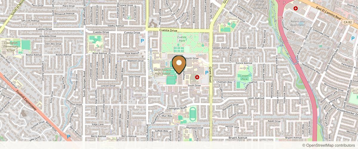 Map showing the exact location of Korman Plastic Surgery & Wunderbar MedSpa at 2500 Hospital Dr Bldg-9A, Mountain View, CA 94040, USA