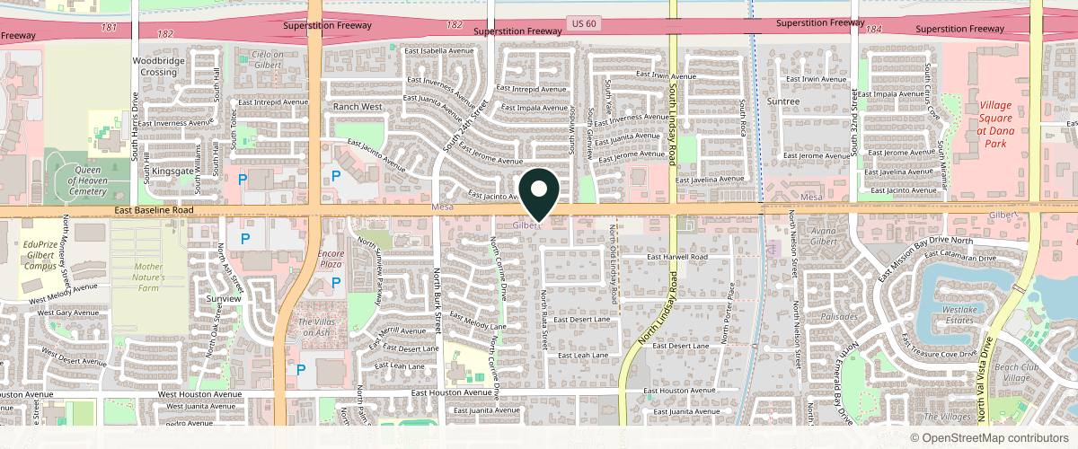 Map showing the exact location of Kulture Aesthetics at 2451 E Baseline Rd #230, Gilbert, AZ 85234, USA