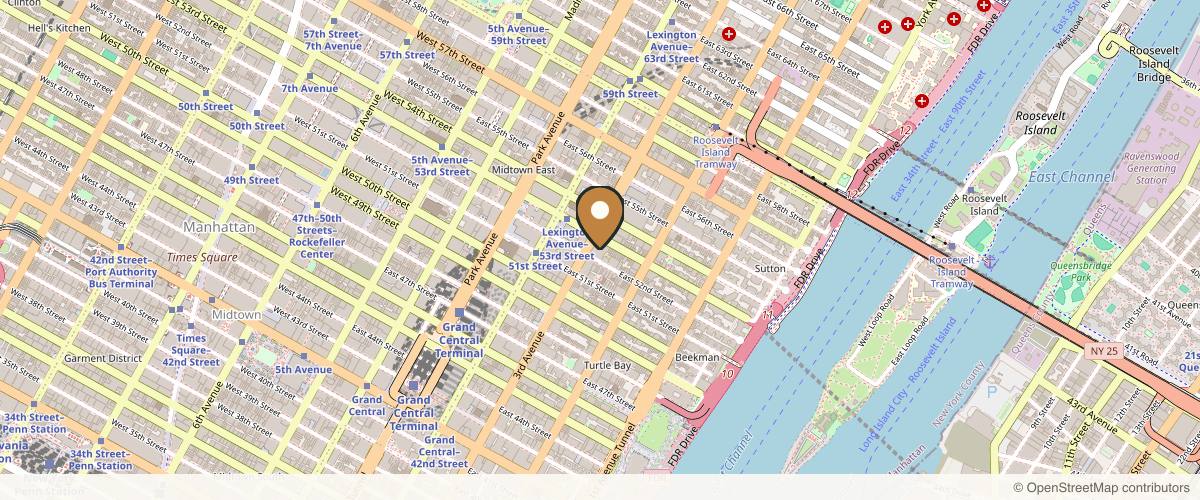 Map showing the exact location of KUR Skin Lab at 875 3rd Ave M-101, New York, NY 10022, USA