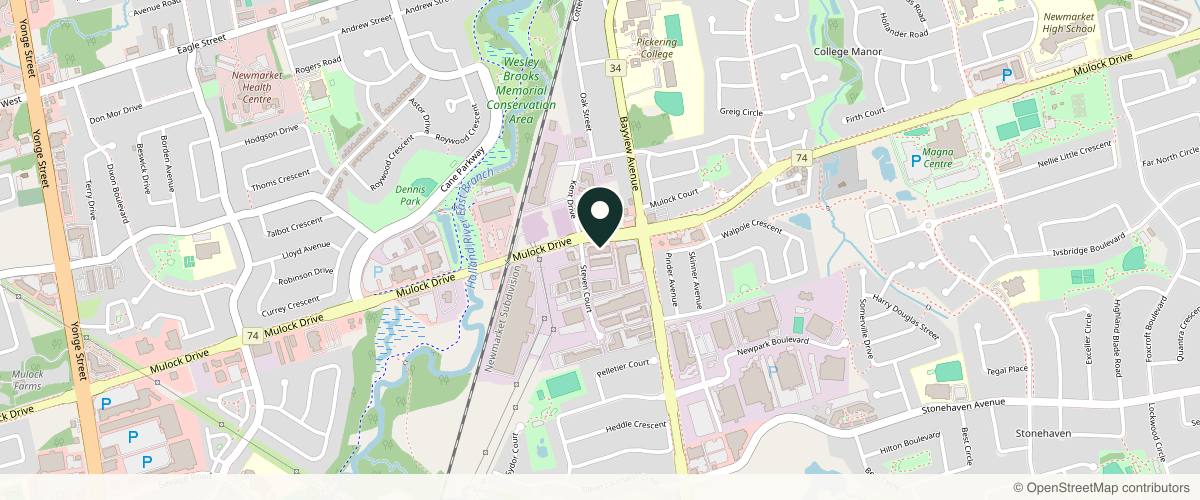 Map showing the exact location of KV SKIN MEDSPA at 559 Steven Ct #12, Newmarket, ON L3Y 6Z3, Canada