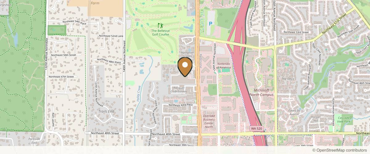 Map showing the exact location of Lévy Aesthetics Medical Spa at PRO Club at 4455 148th Ave NE, Bellevue, WA 98007, USA
