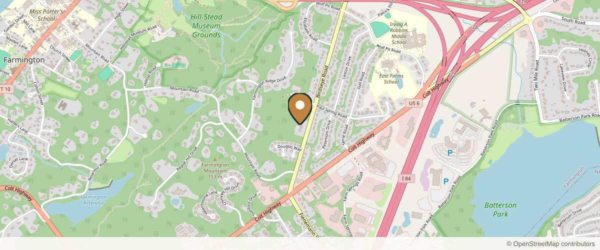 Map showing the exact location of La Bella Medical Aesthetics LLC at 130 Birdseye Rd, Farmington, CT 06032, USA