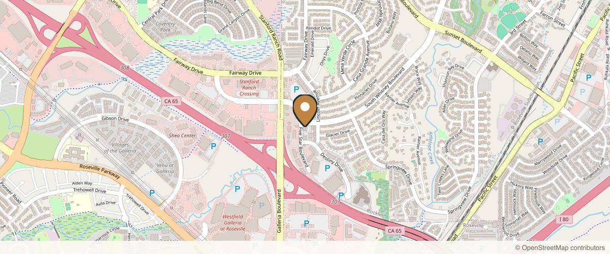 Map showing the exact location of La Bella Vita Medi Spa at 6801 Five Star Blvd Ste c, Rocklin, CA 95677, USA