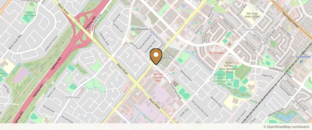 Map showing the exact location of La Déesse Cosmetic Clinic 微整形医美诊所 - Mississauga at 3995 Grand Park Dr UnitC&D, Mississauga, ON L5B 4M6, Canada