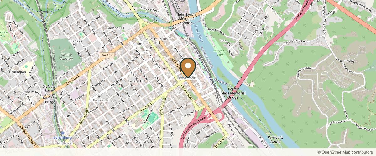 Map showing the exact location of La Femme Permanent Cosmetics + Esthetics at 1200 Main St, Lynchburg, VA 24504, USA