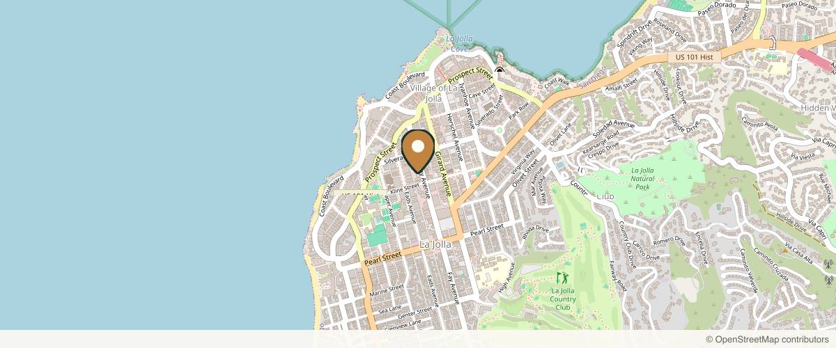 Map showing the exact location of La Jolla Cosmetic Laser Clinic & Dermatology at 7720 Fay Ave, La Jolla, CA 92037, USA