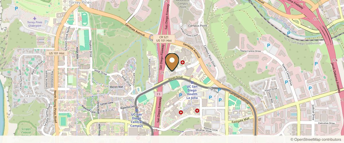 Map showing the exact location of La Jolla Cosmetic Medical Spa at 9850 Genesee Ave Ste 380, La Jolla, CA 92037, USA
