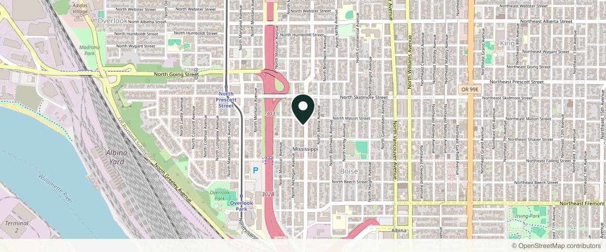Map showing the exact location of LaBelle Aesthetics at 4039 N Mississippi Ave Unit 305, Portland, OR 97227, USA