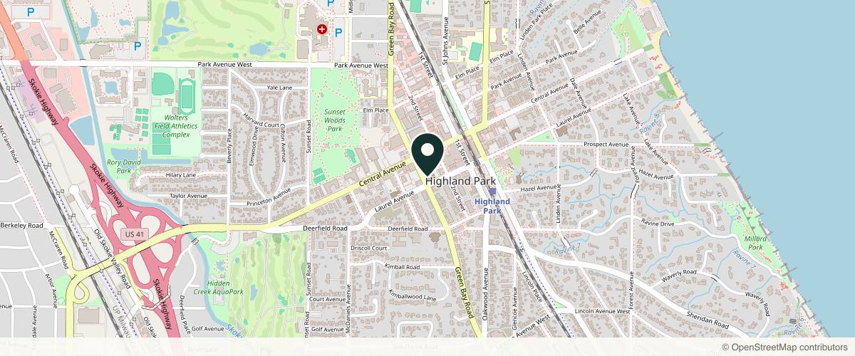 Map showing the exact location of Laccura Medical Spa at 1729 Green Bay Rd, Highland Park, IL 60035, USA