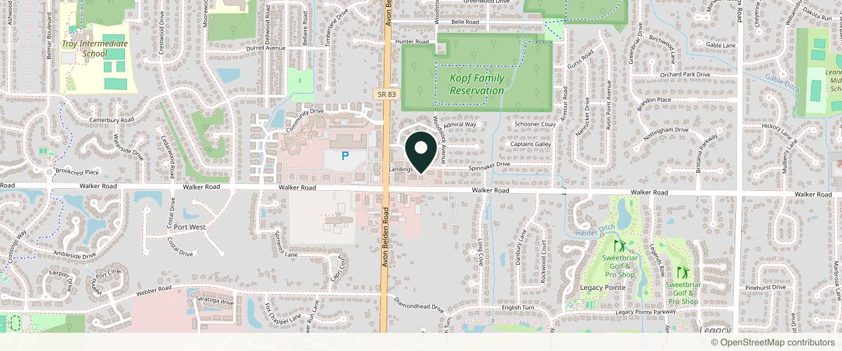 Map showing the exact location of Lake Erie Aesthetics & Wellness at 32730 Walker Rd Ste F3-4, Avon Lake, OH 44012, USA